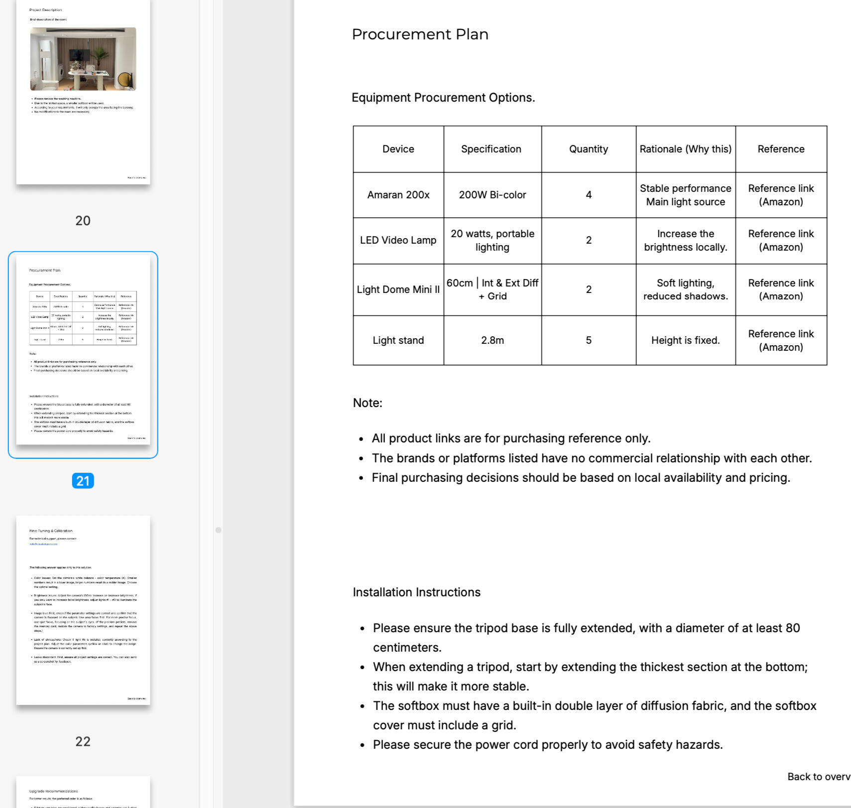 Deliverables (illustration)